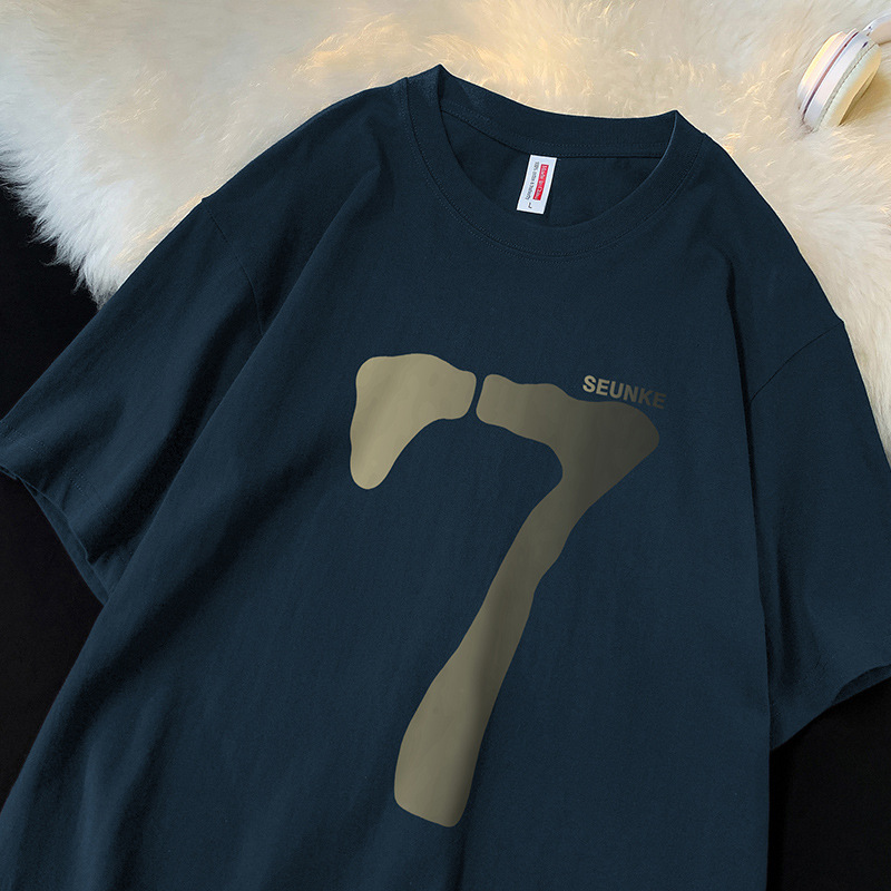 260g heavy cotton T-shirt men's short sleeve trendy summer half sleeve American loose cotton bottoming shirt trendy T-shirt