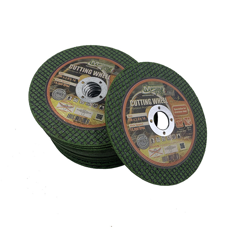 批发105*1.2*16金属不锈钢切片树脂双网砂轮片超薄绿色两用切割片