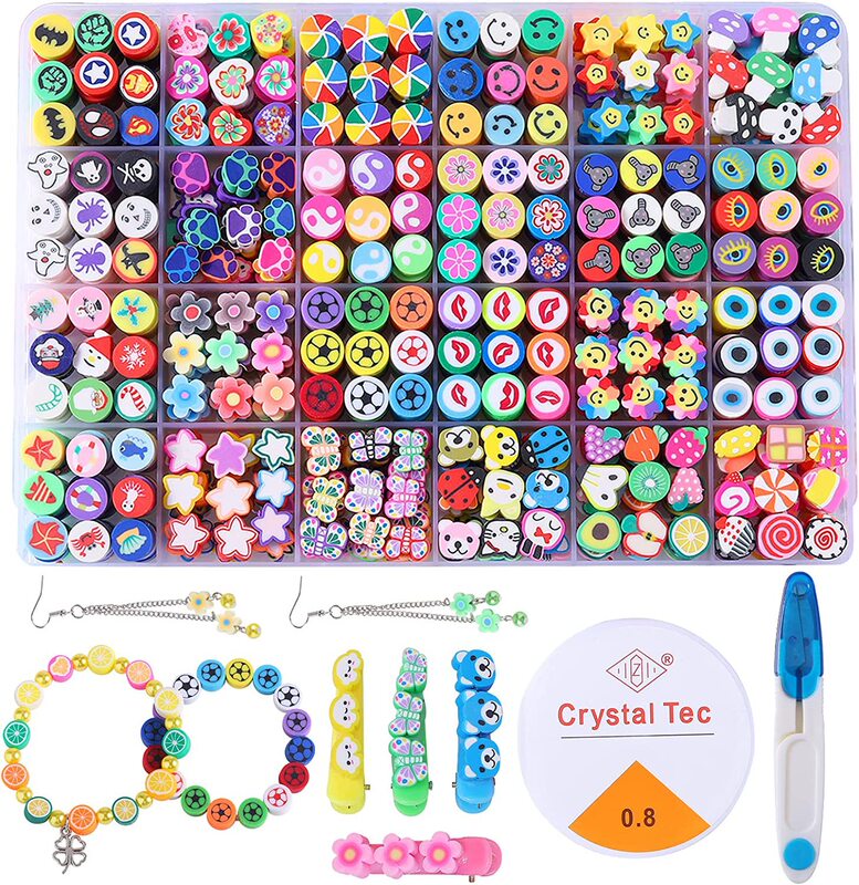 Bracelet suit women Girl colorful bracelet happy smile evil eye beaded stretch bracelet surfer stackable