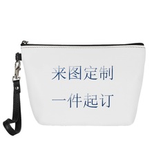 跨境欧美定 制Pu化妆包来图设计一件代发女士两面印花日常收纳包