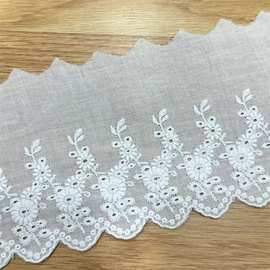 棉布花边 高档服装纯棉花边辅料DIY棉线蕾丝刺绣花边辅料批发