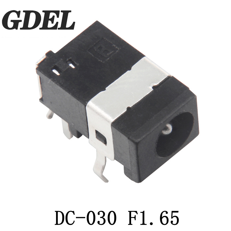 供应DC-030插座5脚卧式全铜插件直流充电母座1.65芯耐温音频插座