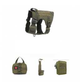 战术牵引绳背带尼龙大型犬可调节狗背心宠物胸背项圈定