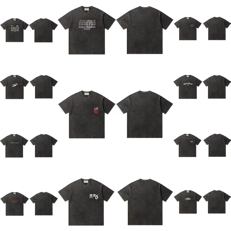 クロスボーダーファッションラグジュアリーマルジェラウォッシュプリントユニセックスルーズカジュアル万能半袖Tシャツドロップシッピング|undefined