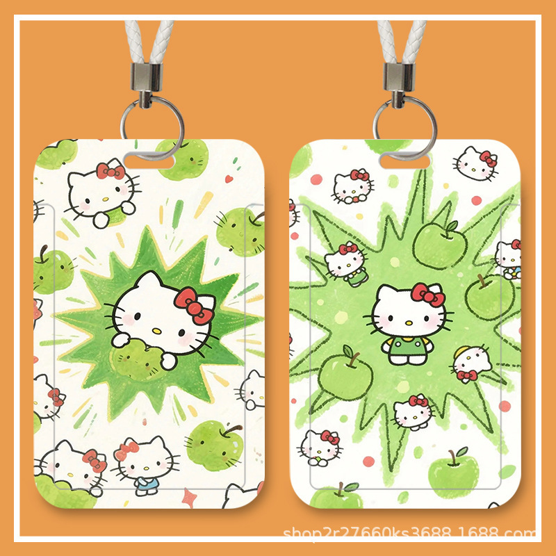 Green Apple Kitty Cute Student Slide Card Cover Meal Card Bus Campus Id Water Card Protective Cover Access Control Green Apple Kitty Cute Student Slide Card Cover Meal Card Bus Campus Id Water Card Protective Cover Access Control
