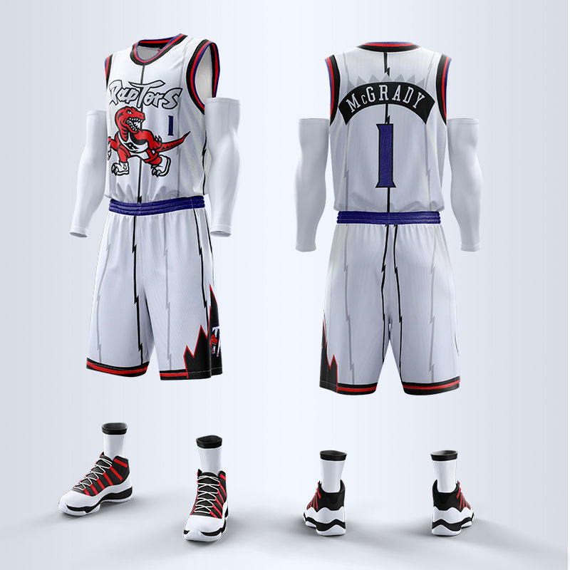 Retro Raptors No. 1 Mcgrady Basketball Uniform Suit Men's and Women's Tops Sports Game Team Uniforms Breathable Basketball Jersey Vest