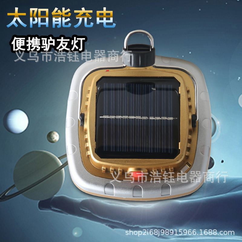 Linterna de camping solar recargable, LED, portátil