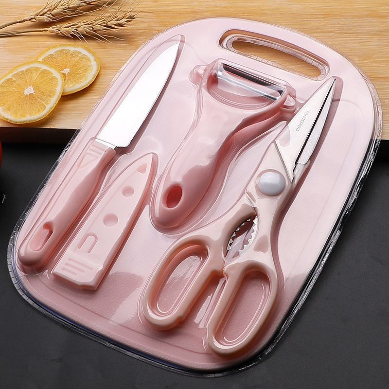 Cuchillo de frutas cocina doméstica mini cuchillo de peeling de fruta de cuatro piezas para engrosar el conjunto de herramientas domésticas de alimentos suplementarios dormitorio