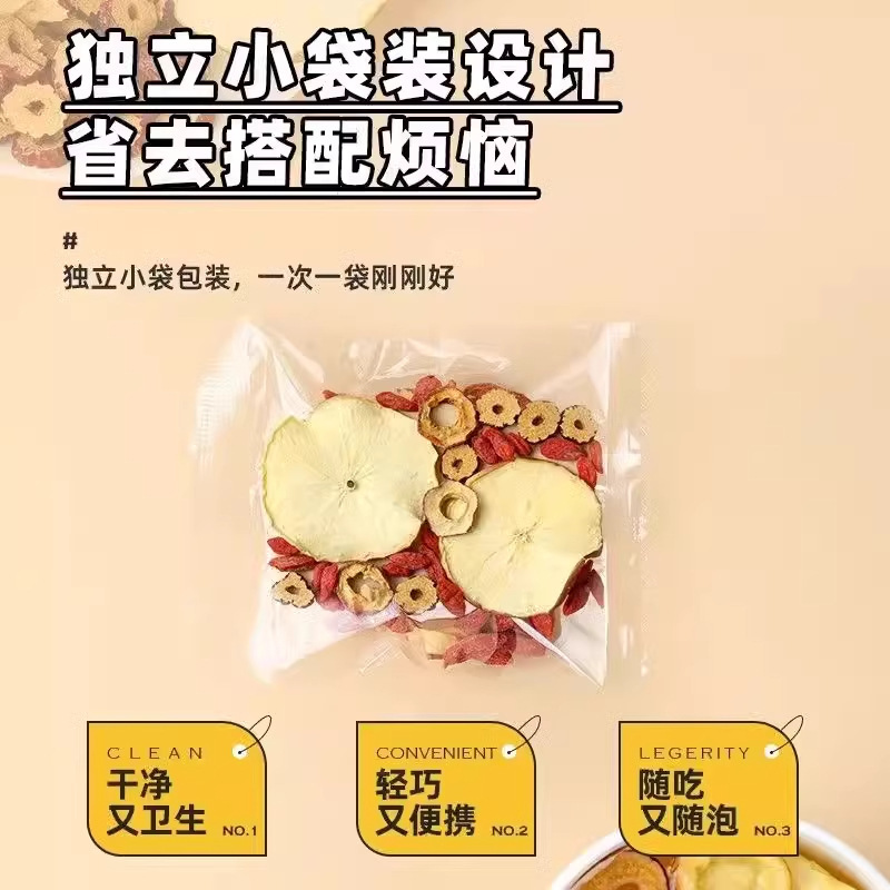 Apple Hawthorn Jujube Goji Tea Bags 100g Cold Brewed Sugar Free Summer Drink in use