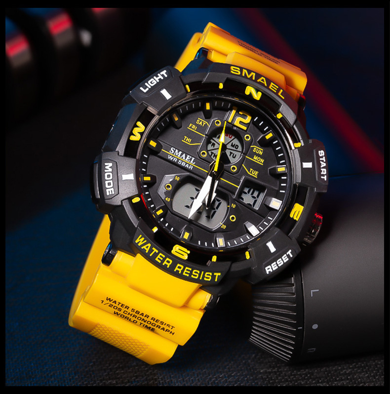 2023 Nieuwe Hot SMAEL Cool Schokbestendig Multifunctioneel Waterdicht Sport Dual Display Elektronisch Quartz Horloge_voghion.com