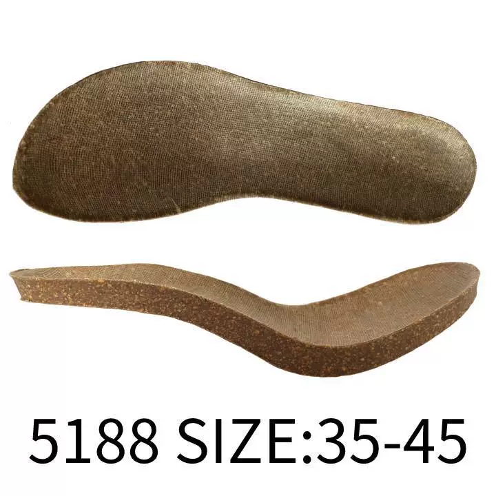 Наклон пробковой средней подошвы