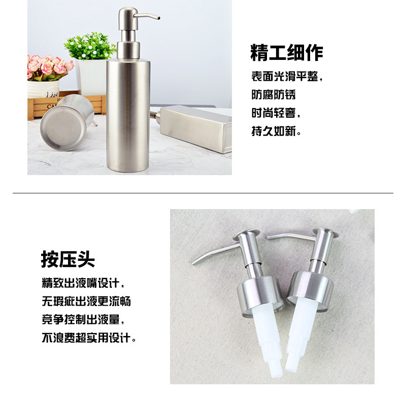 304ステンレススポット多容量台置き円柱ローションボトル入浴露瓶石鹸ディスペンサー手洗いボトル|undefined