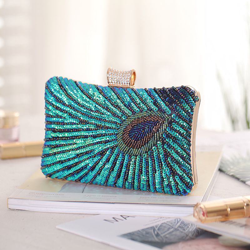 retro heavy craft beaded embroidered bag sequin evening dress dinner bagpicture3