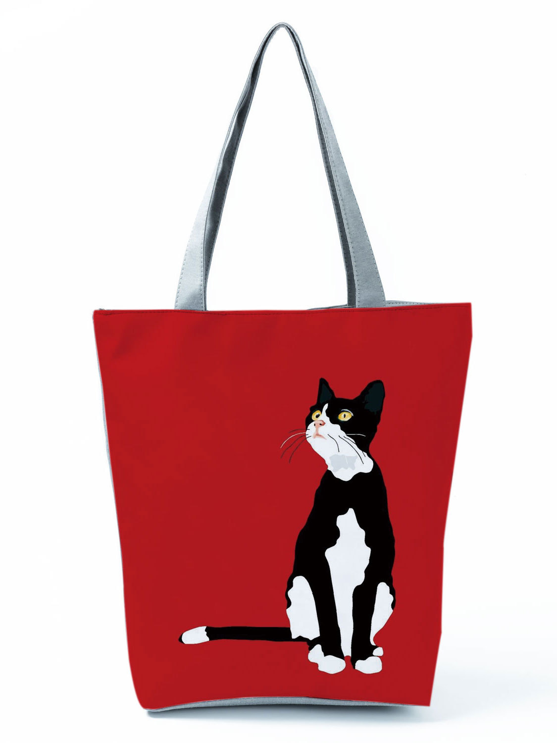 Women's Medium All Seasons Polyester Cat Fashion Square Zipper Tote Bag display picture 1