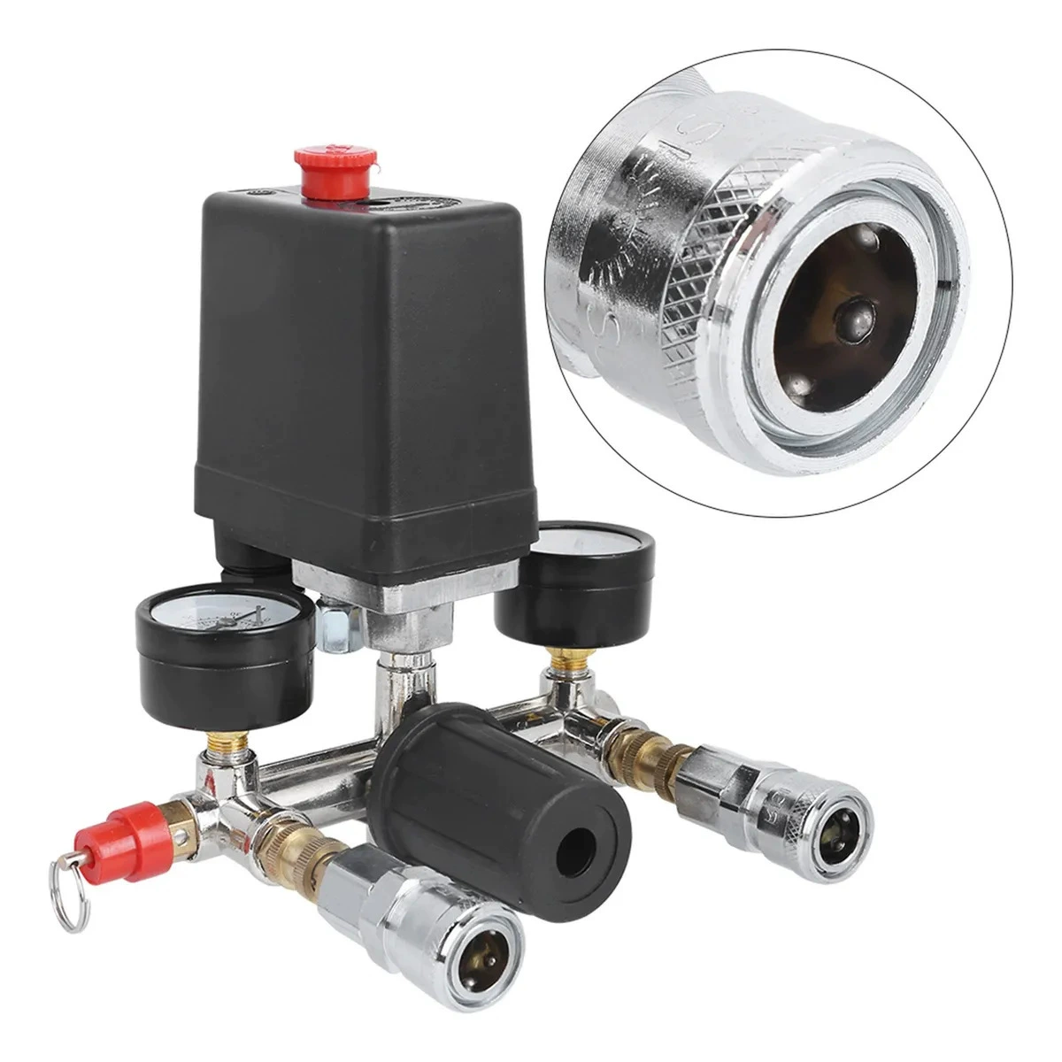 Переключатель воздушного компрессора в сборе, кронштейн Bama с переключателем давления, быстроразъемный клапан, предохранительный клапан, клапан 90-120PSI