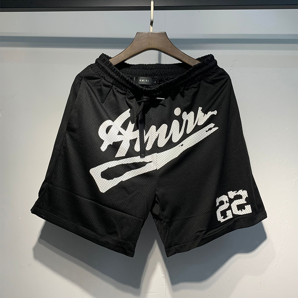 Transfronterizo belleza de verano casual 22 letras impresión de malla hombre cuello redondo camiseta de manga corta