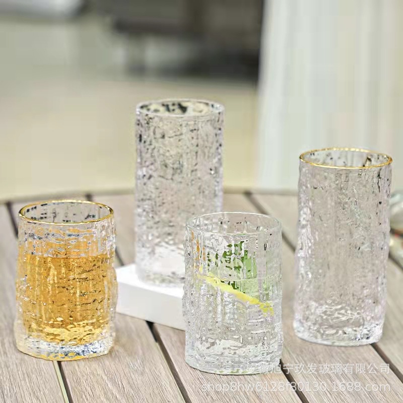 Tree Bark Glass Cup High-End Ins Style Thick Water Cup Household Milk Beverage Creative Glass Beer Cup