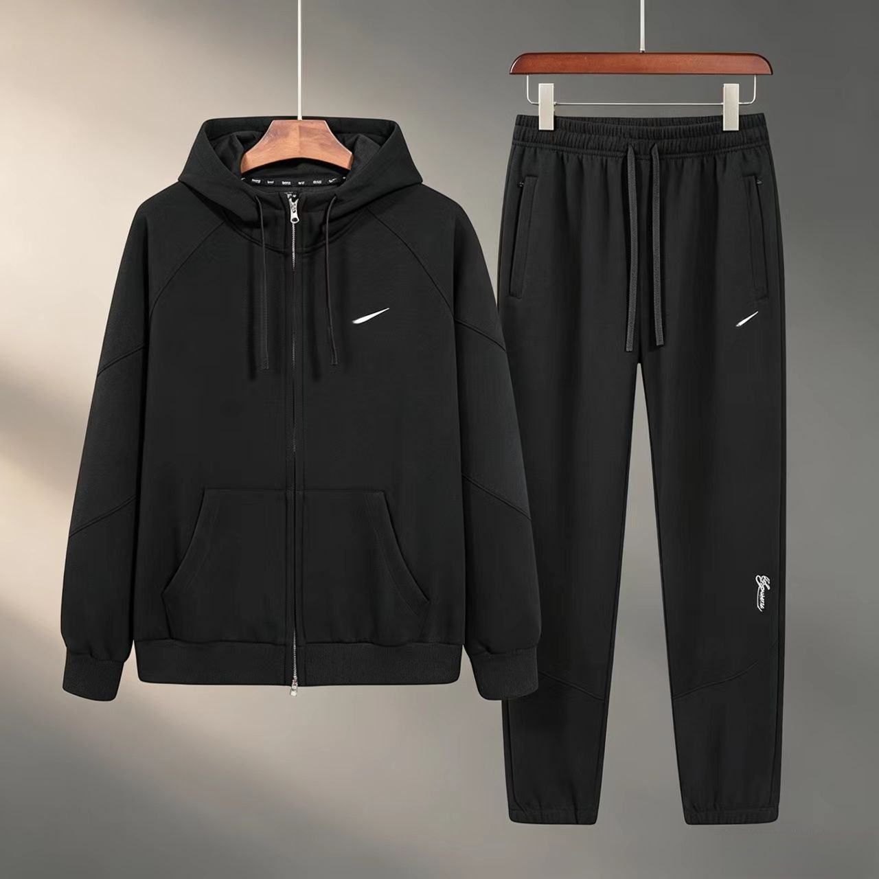 Cross-border hooded European and American sweatshirt set 26SS ZIP UP HOOD co-branded zip-up embroidered hoodie basketball sportswear