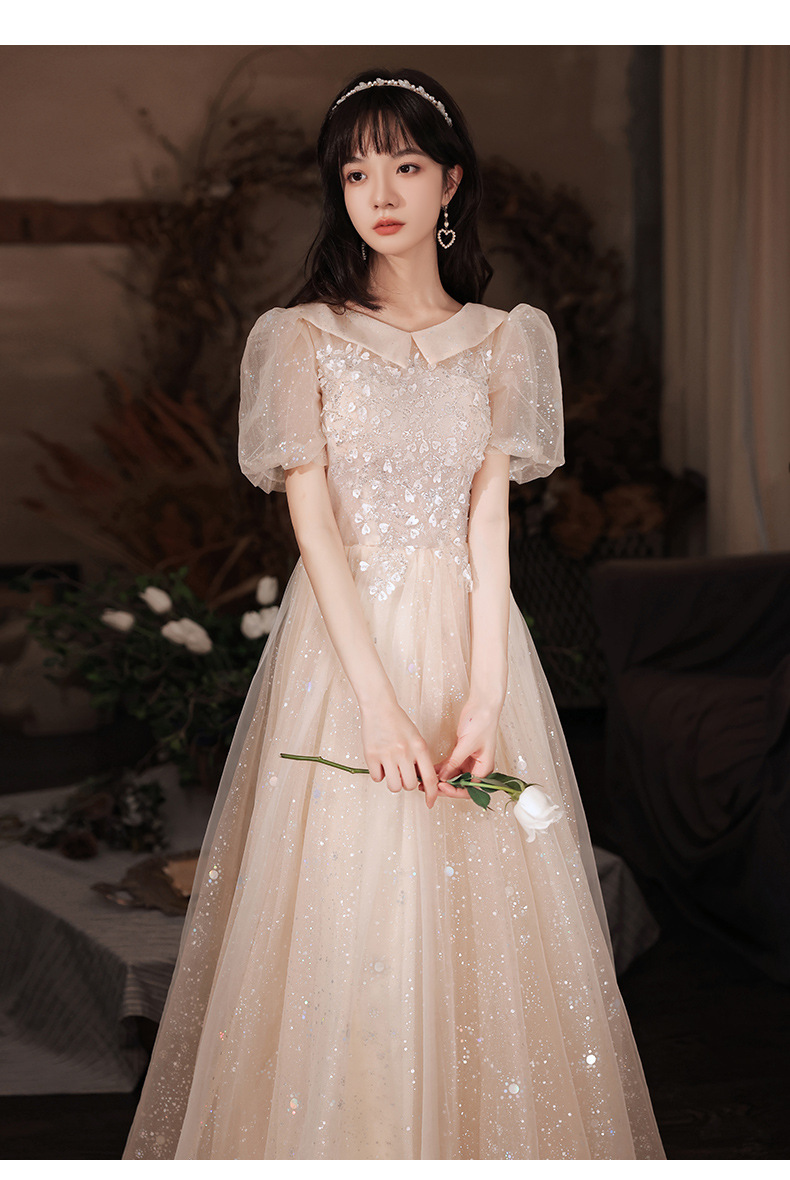 Women's Clothing Elegant Evening Gown For Women Style Student Vocal Performance Dress Temperamental Host Dress_ecoleips.com