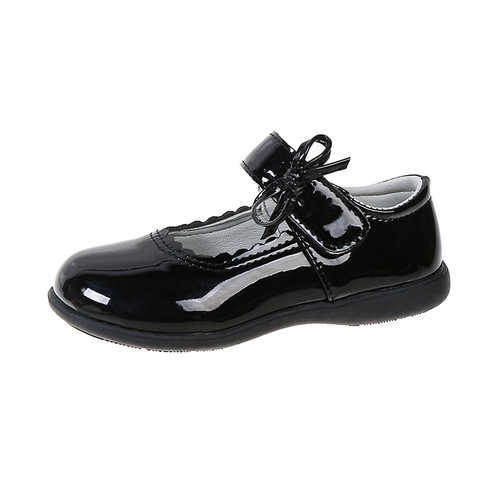 Children's Black Leather Shoes, Performance Shoes for Girls, Princess Single Shoes for Middle Children, Formal Dress Shoes, School Uniform Shoes