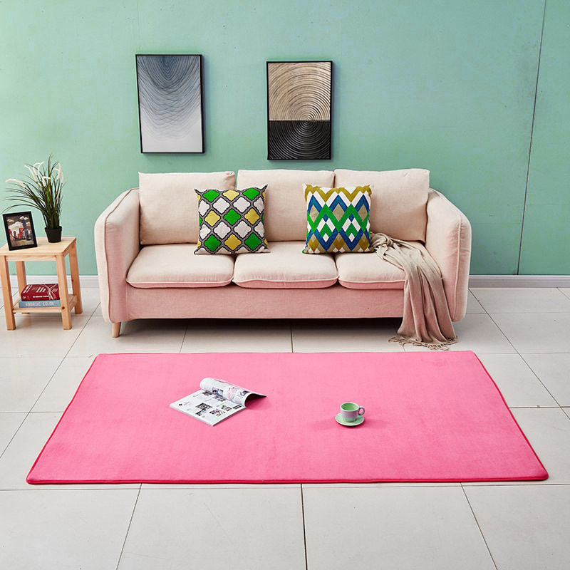 Simple color sólido Alfombra de lana de coral nórdico sala de estar mesa de café estera fresca ins hogar cama manta suave mascota mat