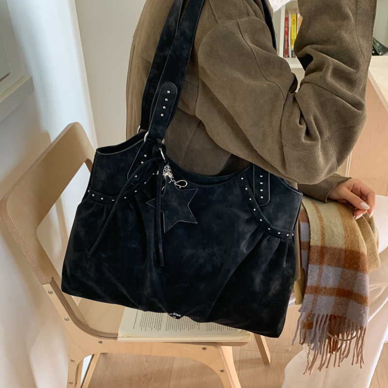 Otoño y invierno transfronterizos estilo coreano lazo bolso de hombro de gran capacidad retrógrado mate bolso especial bolso de nicho plegable