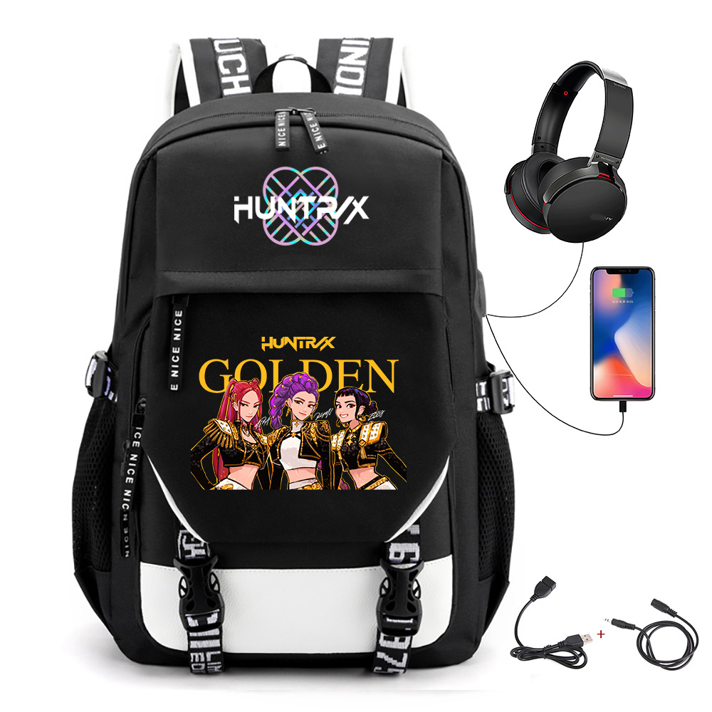 Comercio exterior transfronterizo KPOP Caza de brujas película impresión perimetral mochila mochila escolar mochila USB