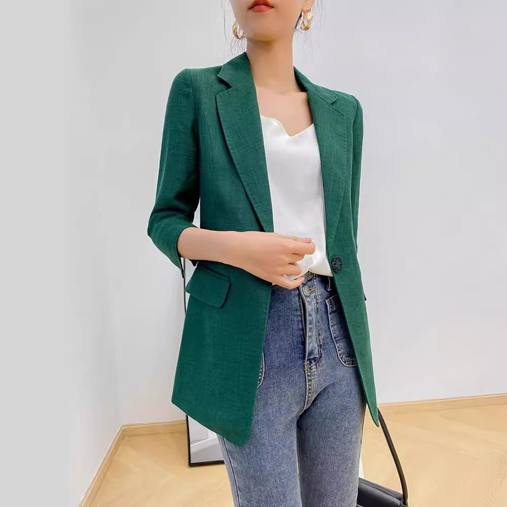 in stock Seven-point Sleeve Suit Women's Summer Slim-fit Slim-fit Casual Professional Short-sleeved Work Clothes White Suit Coat Women