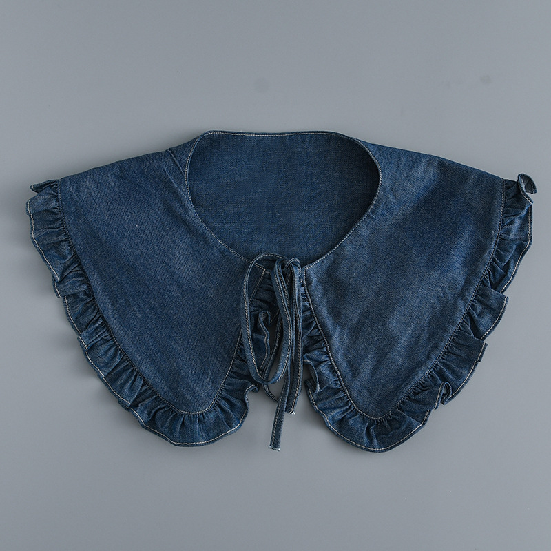Universal false collar, denim shirt, style