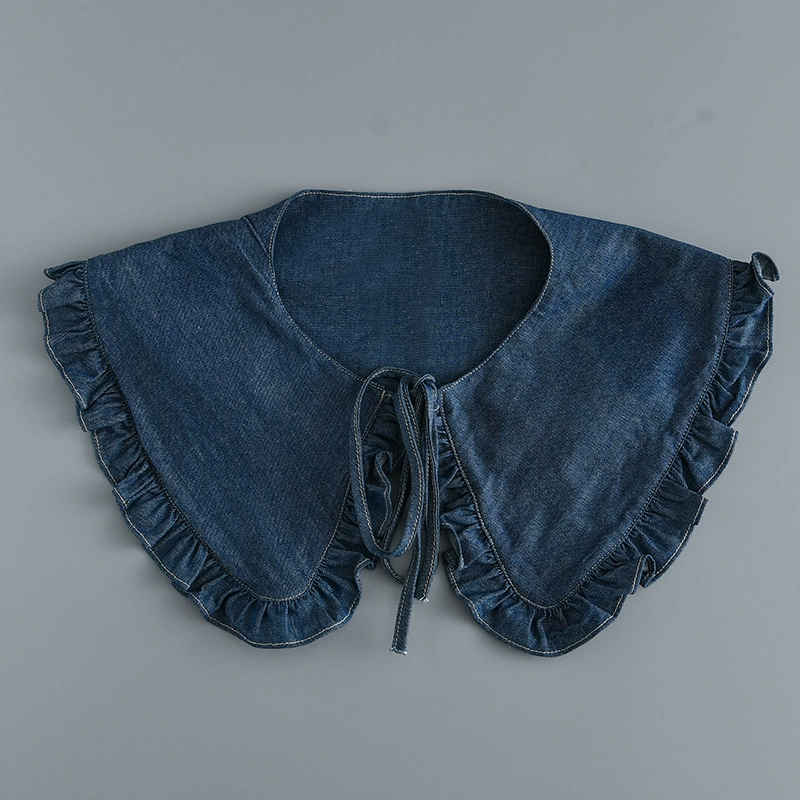 Universal false collar, denim shirt, style
