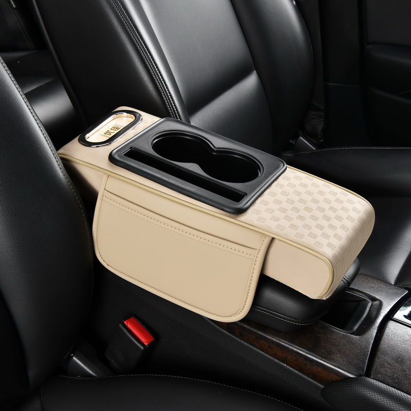 New Model of Armrest Pad with Cup Holder and Tissue Box, Fully Functional Four-In-One Armrest Pad, Car Armrest Box Pad
