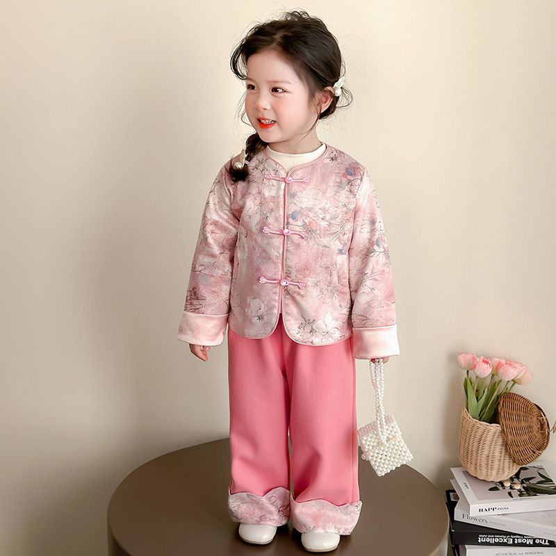 汉服女童套装春秋季2025新款儿童国风新中式唐装女孩宝宝春装古装|undefined