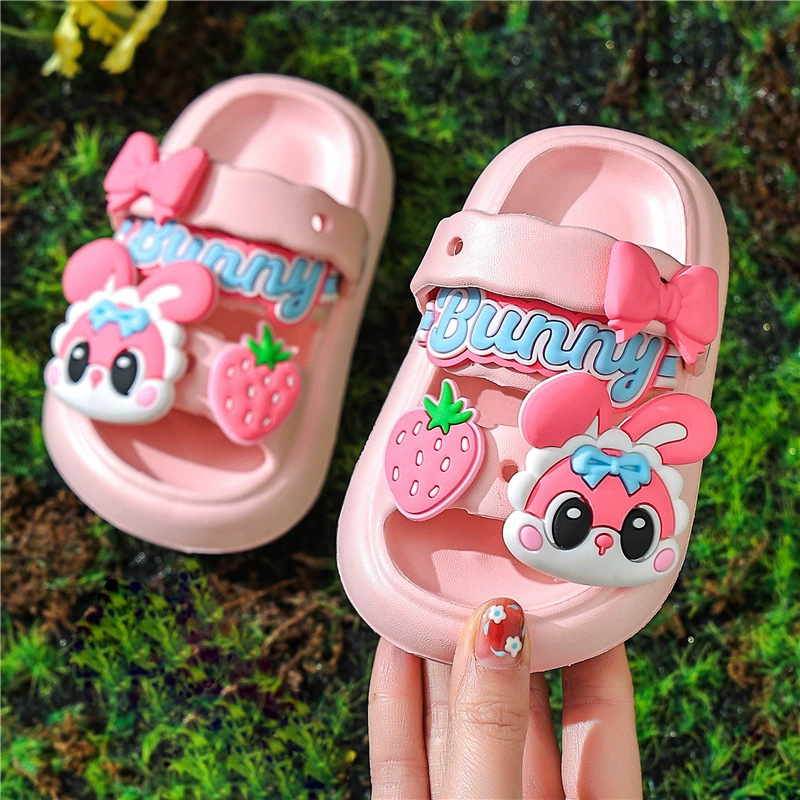 Горка, летние детские тапочки с рисунком из мультфильма, нескользящие, для дома, мягкая подошва