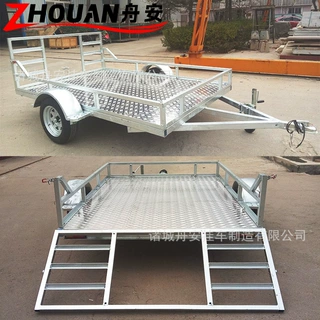 ATV UTV沙滩车平板拖车热镀锌平板工具车拖车工厂定制小型挖掘机