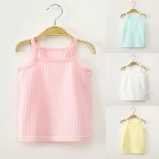 Girls' summer camisole cotton underwear vest thin small medium and large children sleeveless top short sleeve wholesale