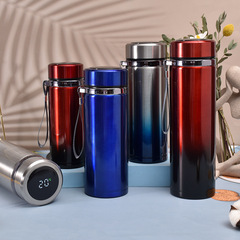 智能溫度顯示304不鏽鋼保溫杯高端商務風廣告禮品杯茶水分離水杯