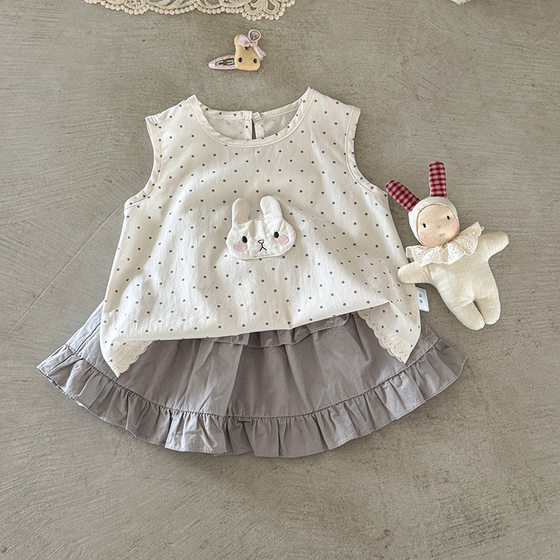 Baby Vest Summer 2025 New Baby All-match Sleeveless Top Girls Outer Wear T-shirt Summer Thin Category A