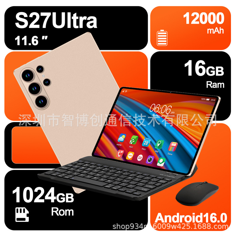 10inch Tablet Pc Google Android Global Version with Calling Capabilities, 26-Year Cross-Border Bestseller S27Ultra, Factory Ready Stock