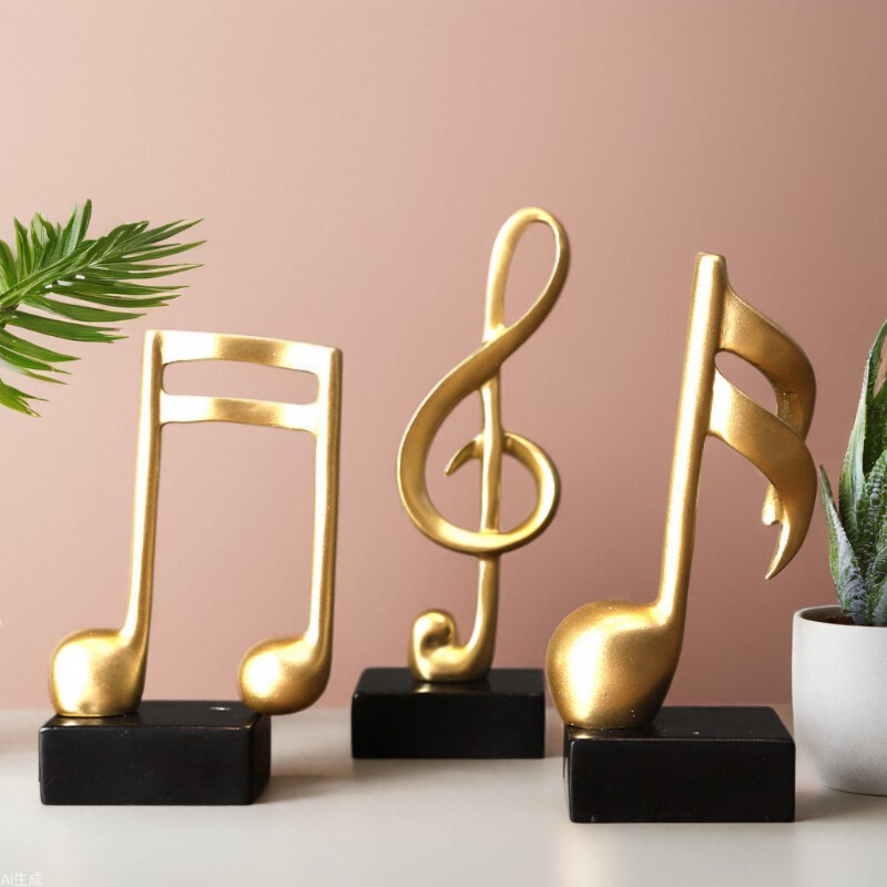 Simple resin musical note model ornament for living room, wine cabinet, TV cabinet, model room, office desk decoration craft Simple resin musical note model ornament for living room, wine cabinet, TV cabinet, model room, office desk decoration craft