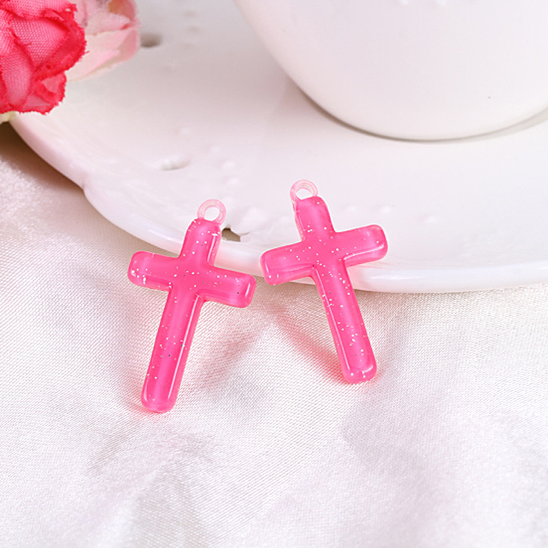 DIY Corea del Sur BOMGOM llavero lentejuelas Cruz colgante resina accesorios teléfono móvil belleza