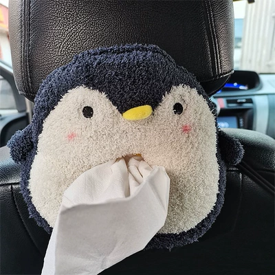and cute car interior accessory | Car tissue box/set - cute-penguin-elastic-waistband-version