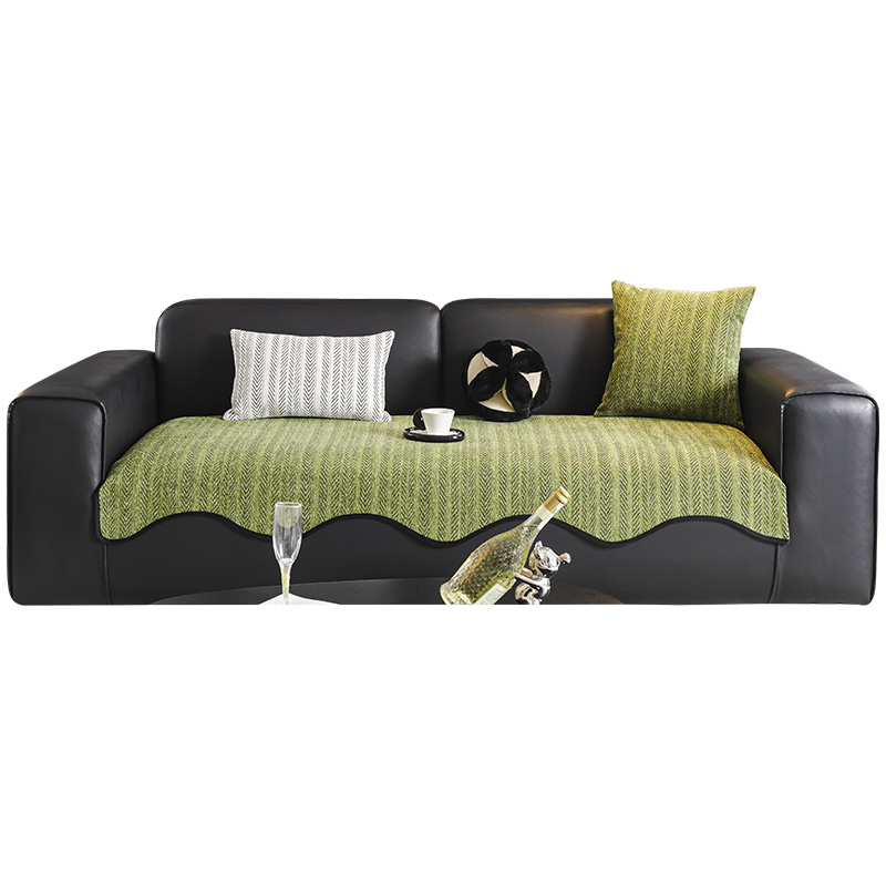 Luz de lujo de alto nivel sensación sofá cojín de invierno antideslizante cojín de sofá de cuero recto cuatro estaciones generales 2024 nueva toalla de tela