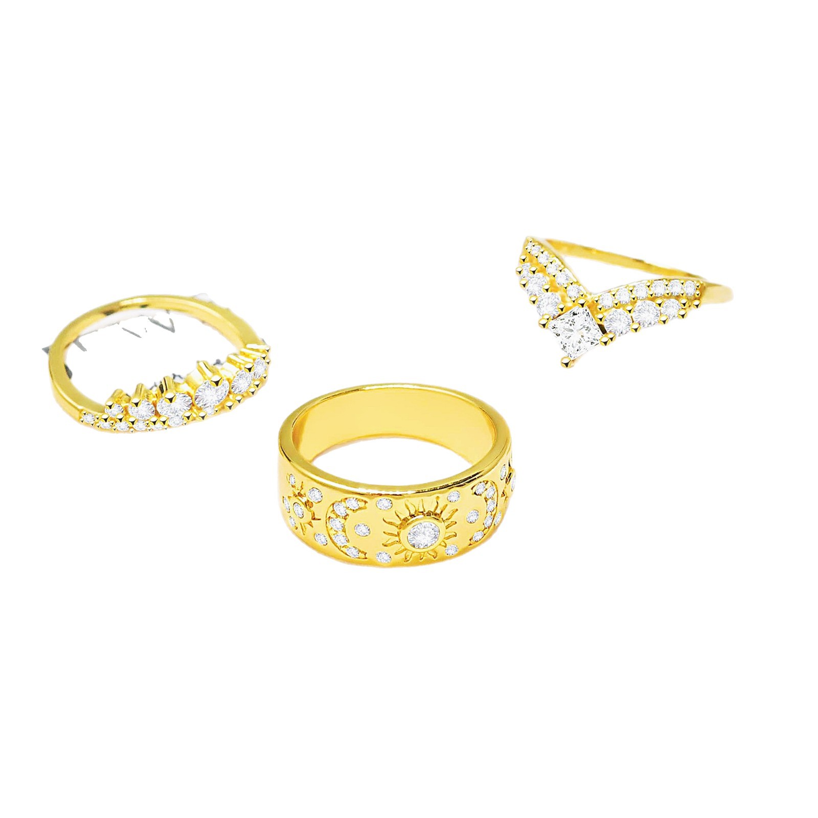 Minimalist Stackable Ring Set With Cubic Zirconia For Women_voghion.com