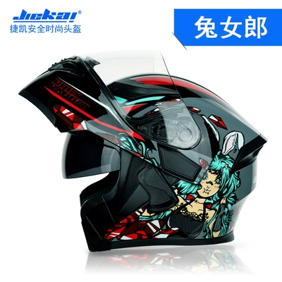 Dual-Lens Motorcycle Helmet All-Season, Motosiklet kaskı (dəbilqə) - bunny-girl-m