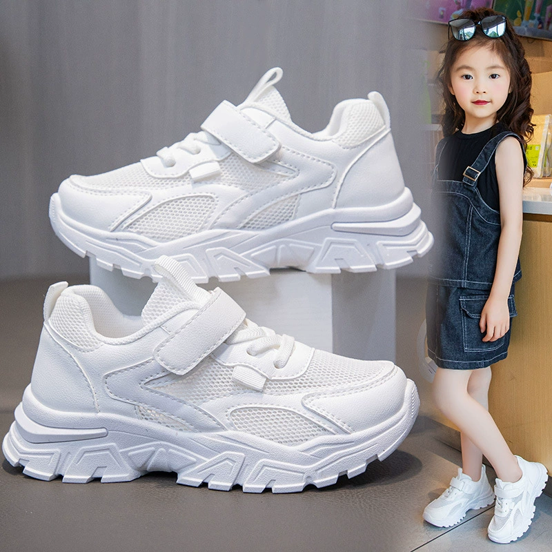 Детская обувь Детская маленькая белая обувь обувь для мальчиков 2024 летом новая мягкая подошва дышащая девушка белая спортивная доска обувь весна и осень
