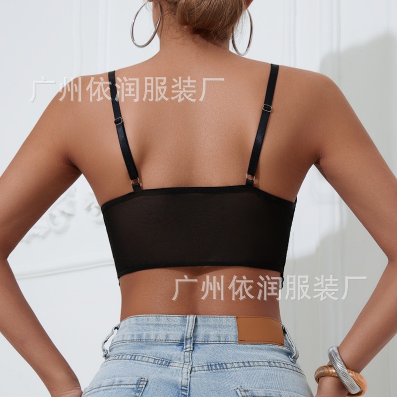 Camiseta sin Mangas de Encaje con Espalda Descubierta, Estilo Europeo y Americano, Ajustada, con Espalda Descubierta, Color Sólido, Estilo Europeo y Americano