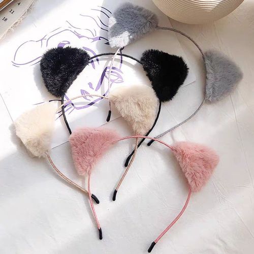 Ouyang Nana's same cute adult headband, plush cat ear headband, Korean super cute, sweet and versatile headband for women