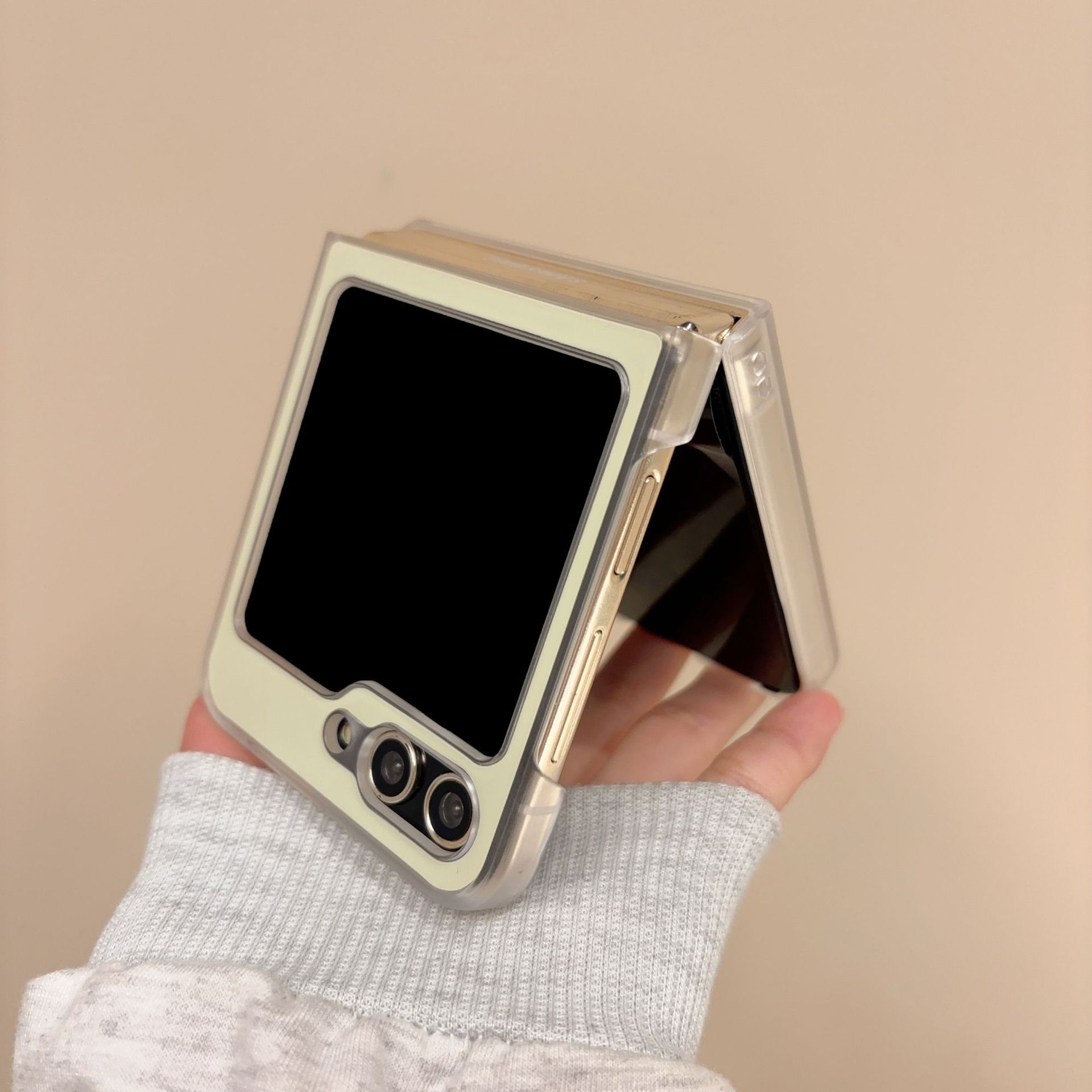 ins spring flower for Samsung zflip5 folding screen phone case GalaxyZFLIP3/4 protective case_voghion.com