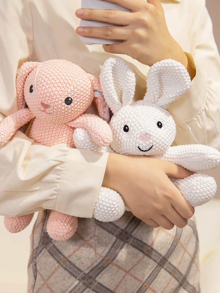 Knitted Animal Plush Toy Soft Stuffed Dinosaur Turtle Bear Rabbit_voghion.com