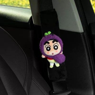 Seat belt shoulder pad – Crayon Shin-chan car seatbelt - crayon-shin-chan-shoulder-pads-eggplant-crayon-shin-chan-black-short-velvet-seatbelt-shoulder-pad-cover